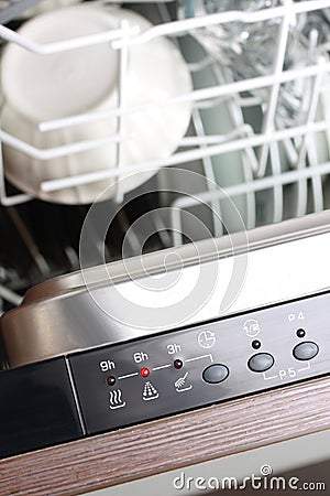 Dishwasher control panel Stock Photo
