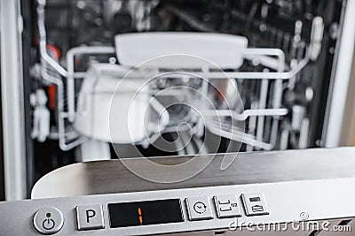 Dishwasher control panel Stock Photo