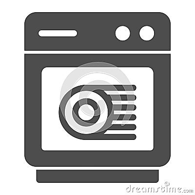 Dishwasher solid icon. Machine vector illustration isolated on white. Household glyph style design, designed for web and Vector Illustration