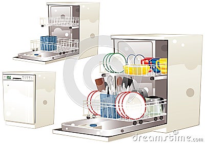 Dishwasher Vector Illustration