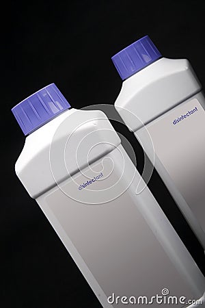 Disinfectant bottles. Stock Photo