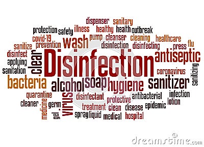 Disinfection word cloud concept Stock Photo