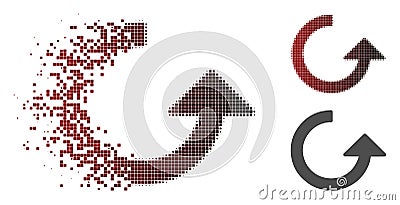 Disintegrating Dotted Halftone Rotate Icon Vector Illustration