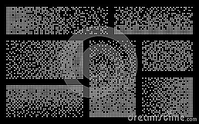 Disintegration collection. Machine Learning visualization concept. Big data technology. Flat halftone mosaic. White Vector Illustration