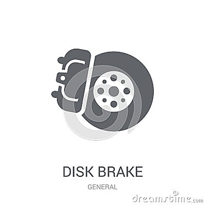 disk brake icon. Trendy disk brake logo concept on white background from General collection Vector Illustration