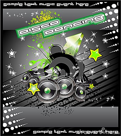 Disk Jockey Music Background Vector Illustration