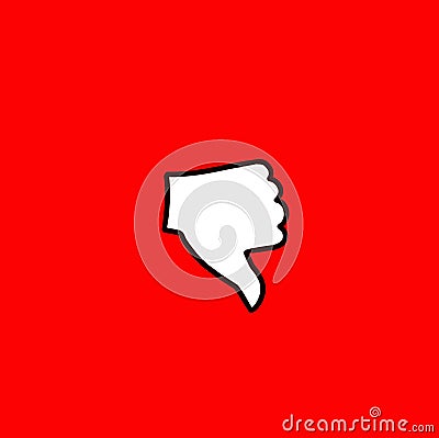 Dislike hand with thumb down isolated icon symbol , Stock Photo