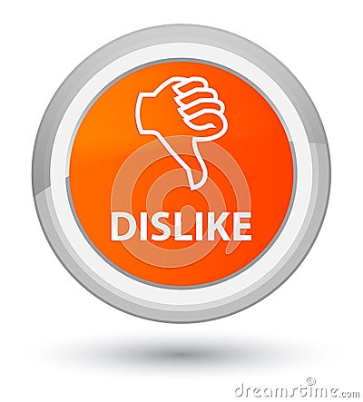 Dislike prime orange round button Cartoon Illustration