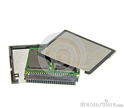 Dismantled compact flash card Stock Photo