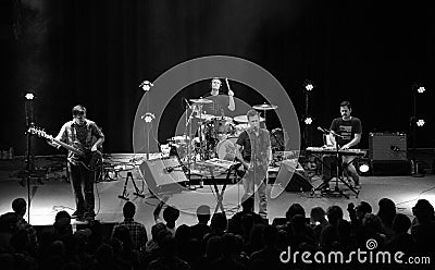 The Dismemberment Plan in concert at the 9:30 Club in Washington Editorial Stock Photo