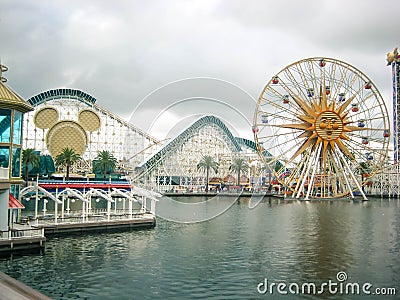 Disney California Adventure Park Rollercoaster Editorial Stock Photo