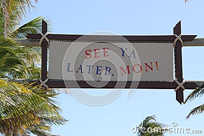 Disney Castaway Cay See Ya Later Sign Bids Guests Farewell Stock Photo