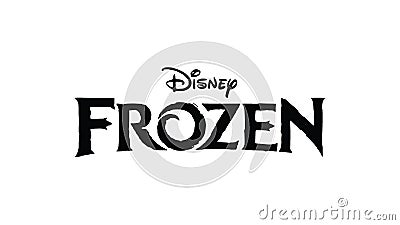 disney frozen movie logo vector isolated editorial Vector Illustration