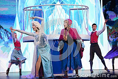 Disney Frozen Princess Elsa and Anna Editorial Stock Photo