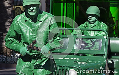 Disney Green Army Men at Disney California Adventure Editorial Stock Photo