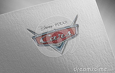 Disney-and-pixar-cars on paper texture Editorial Stock Photo
