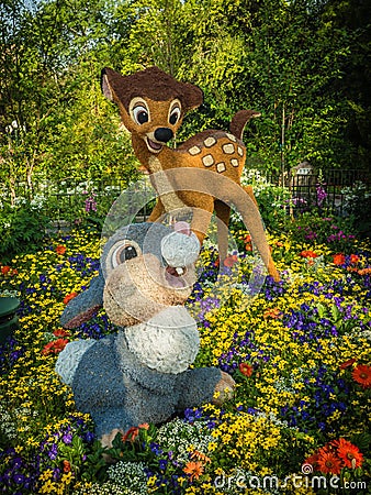 Bambi Epcot Flower & Garden Festival Topiary Editorial Stock Photo