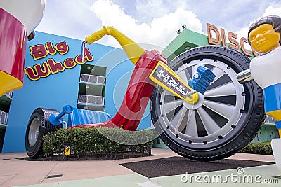 Disney`s Pop Century Resort Giant Toy Big Wheel Editorial Stock Photo