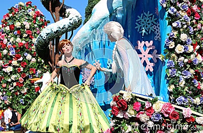 Disney's Princess Elsa from Frozen at Disneyworld Editorial Stock Photo