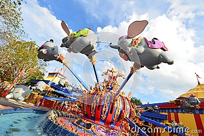 Disney World Florida Travel Dumbo Ride Editorial Stock Photo