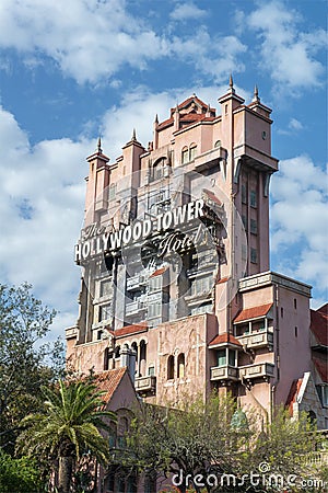 Disney World, Hollywood Studios, Tower of Terror, Travel Florida Editorial Stock Photo