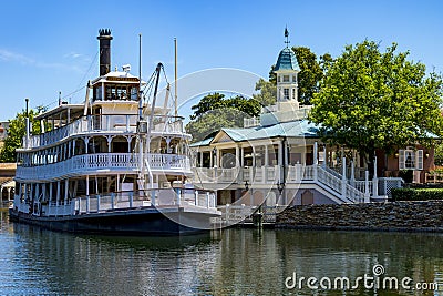 Disney world Mississippi paddle steamer boat orlando Florida Editorial Stock Photo