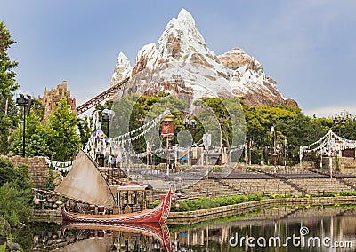 Disney world Orlando Florida Animal Kingdom mount everest ride Editorial Stock Photo