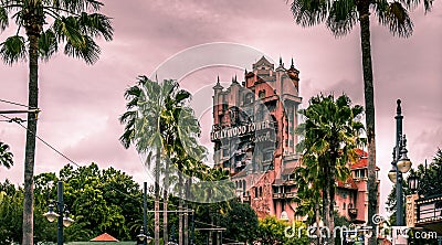 Disney world Orlando Florida Hollywood studios tower of terror Editorial Stock Photo