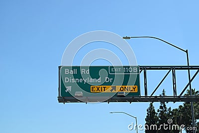 Disneyland Drive street sign in Los Angeles California Editorial Stock Photo