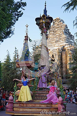 Disneyland Fantasy Parade of Princesses Editorial Stock Photo