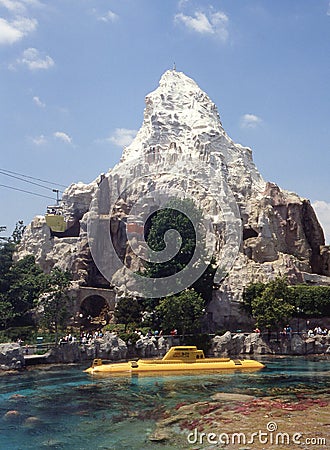 Disneyland Matterhorn and submarine Editorial Stock Photo