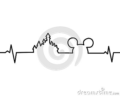 Disneyland one line Vector Illustration