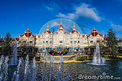 DISNEYLAND, PARIS - December 18, 2017: Disneyland Park in Paris, France. Editorial Stock Photo