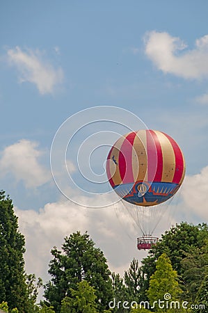 Disneyland Paris -France - june 28, 2012: Hot air balloon in Disneyland. Editorial Stock Photo