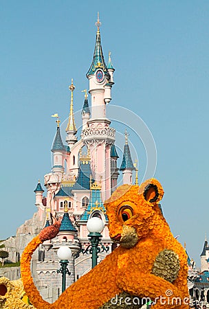 DISNEYLAND PARIS - MARCH 11, 2016 sleeping beauty castle Editorial Stock Photo