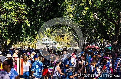 Disneyland Crowds Long Lines Hot Summer Day Editorial Stock Photo