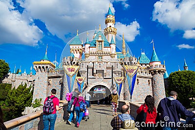 Disneyland Pink Castle Editorial Stock Photo