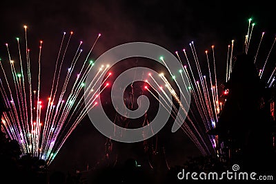 Disneyland Resort Paris Fireworks Editorial Stock Photo