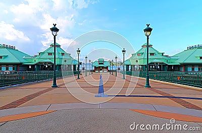 Disneyland resort pier entrance, hong kong Editorial Stock Photo