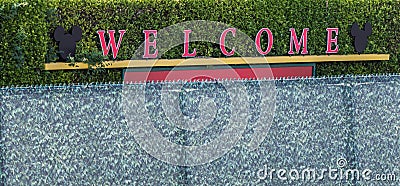 Disneyland`s welcome sign Editorial Stock Photo