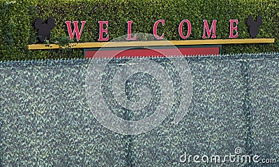Disneyland`s welcome sign Editorial Stock Photo
