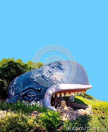 Disneyland Storybook Land boat ride Monstro Blue Whale Editorial Stock Photo