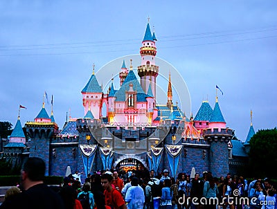 Cinderella Castle Disneyland 60th Anniversary Editorial Stock Photo