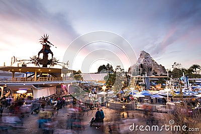 Disneyland Tomorrowland Sunset Editorial Stock Photo