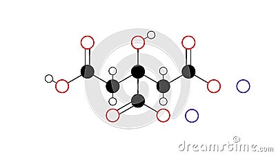 disodium citrate molecule, structural chemical formula, ball-and-stick model, isolated image antioxidant e331ii Stock Photo