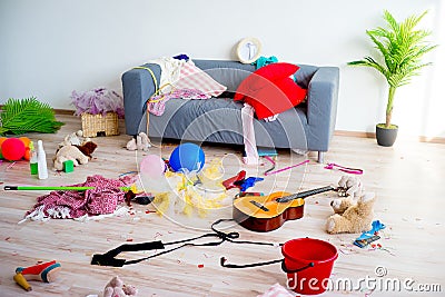 Disorder mess at home Stock Photo