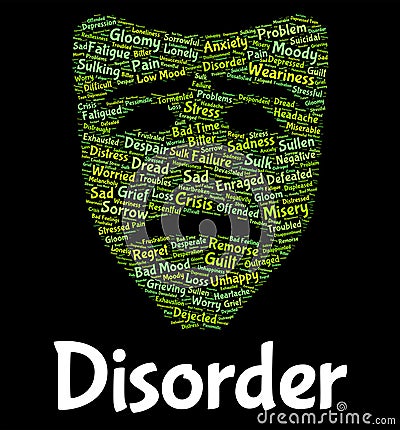 Disorder Word Represents Wordcloud Words And Malady Stock Photo