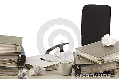 Disorganized desktop Stock Photo