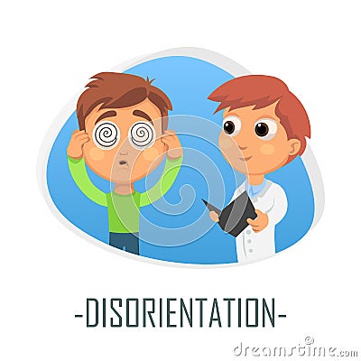 Disorientation medical concept. Vector illustration. Cartoon Illustration