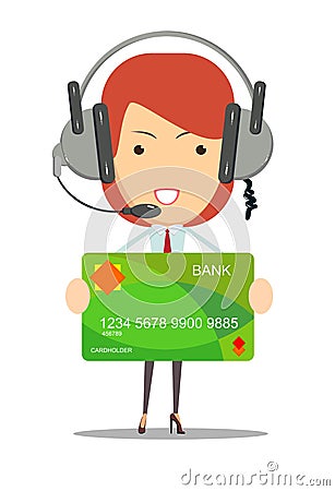 Dispatcher bank customer service Vector Illustration